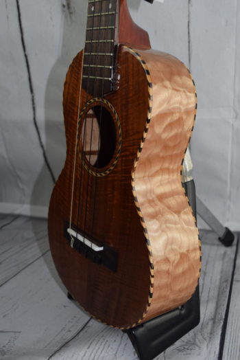 Mele Kauai Curly Koa Top Concert with Quilted Maple Back & Sides and Slotted Peghead (***Limited Stock Call to Inquire***) - Image 8