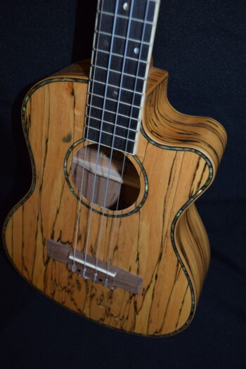 Maui Ukulele Co. Gloss Spalted Maple Cutaway Tenor - Image 2