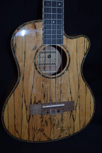 Maui Ukulele Co. Gloss Spalted Maple Cutaway Tenor - Image 4