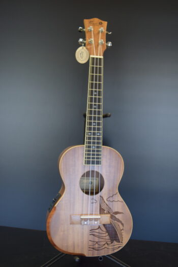 Maui Ukulele Co. Koa Tenor with Armrest ,Whale Design , Pick up & EQ - Image 3