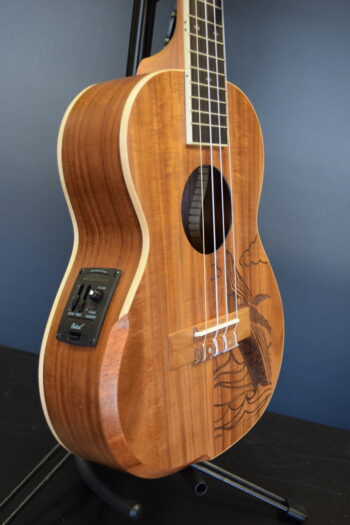 Maui Ukulele Co. Koa Tenor with Armrest ,Whale Design , Pick up & EQ - Image 5