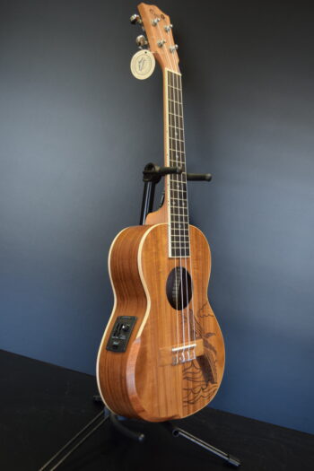 Maui Ukulele Co. Koa Tenor with Armrest ,Whale Design , Pick up & EQ - Image 6