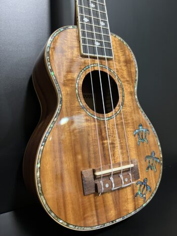 Maui Ukulele Co. Glossy Koa Soprano with Turtles Inlay - Image 5