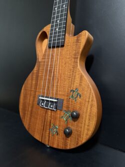 **NEW Model** MUC Koa Top Tenor w/ Cutaway and Turtles Solid Body Electric
